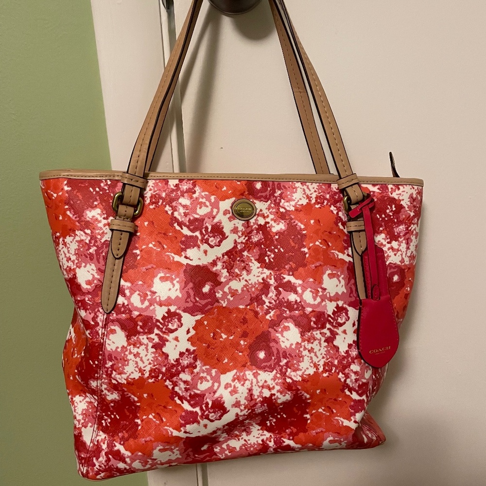 Coach pink tote bag